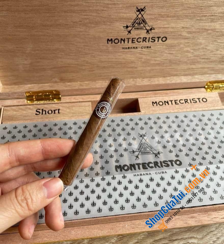 Xì gà cigar MONTECRISTO 50 SHORT HỘP SƠN MÀI - Phiên bản giới hạn 2022 - Mua biếu Tết sang xịn mịn