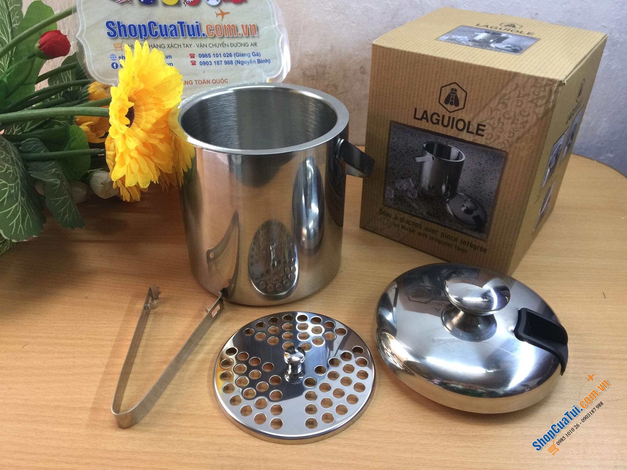 Xô đá - Xô đựng đá Laguiole - thương hiệu nổi tiếng của Pháp về phụ kiện nhà bếp, rượu