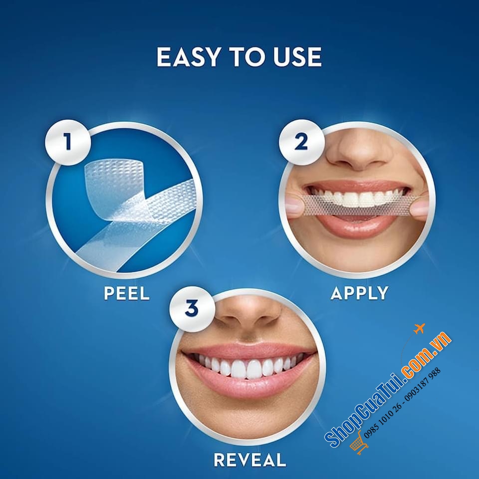 Miếng dán trắng răng Oral-B 3D White Luxe Advance Seal 2x14 Packs Whitening Treatments hộp vuông to (2 x 14 gói)