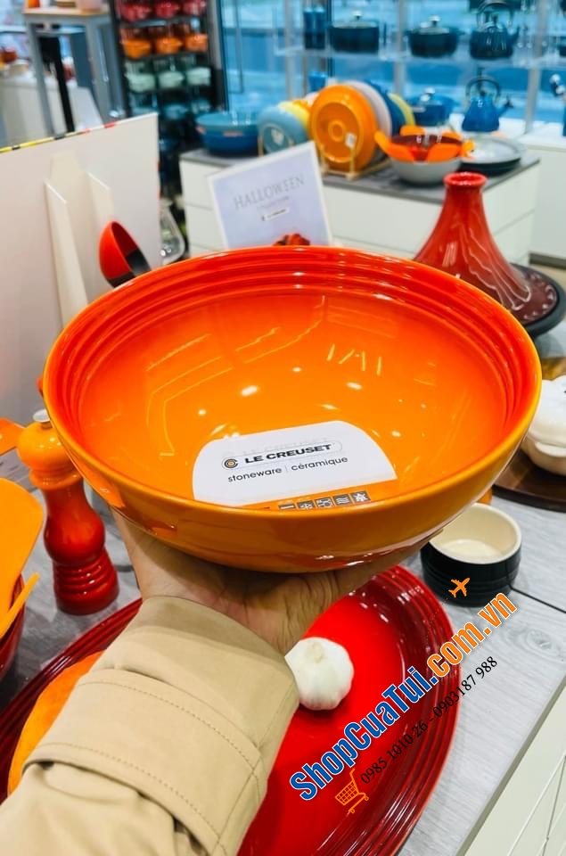 BÁT ĐỰNG CANH - SALAT LE CREUSET 24 CM MÀU CAM - ĐỎ - VÀNG - XANH DEEP TEAL - cầu vồng