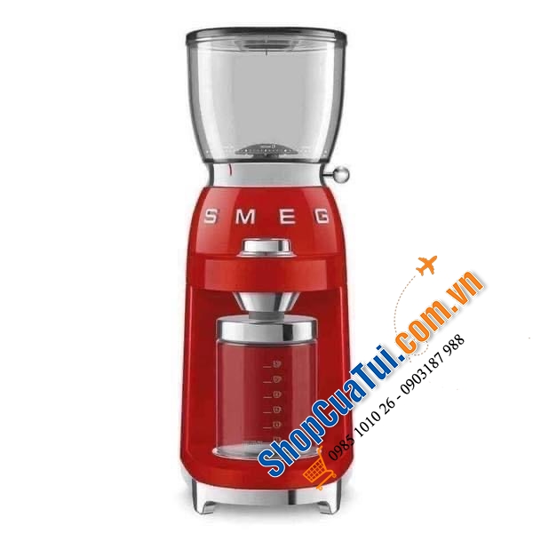 MÁY XAY HẠT CAFE, NGŨ CỐC CAO CẤP SMEG - Máy Xay Hạt Cafe Smeg CGF01RDEU Red