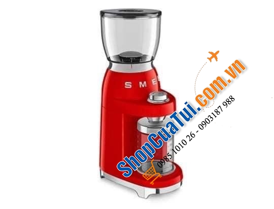 MÁY XAY HẠT CAFE, NGŨ CỐC CAO CẤP SMEG - Máy Xay Hạt Cafe Smeg CGF01RDEU Red