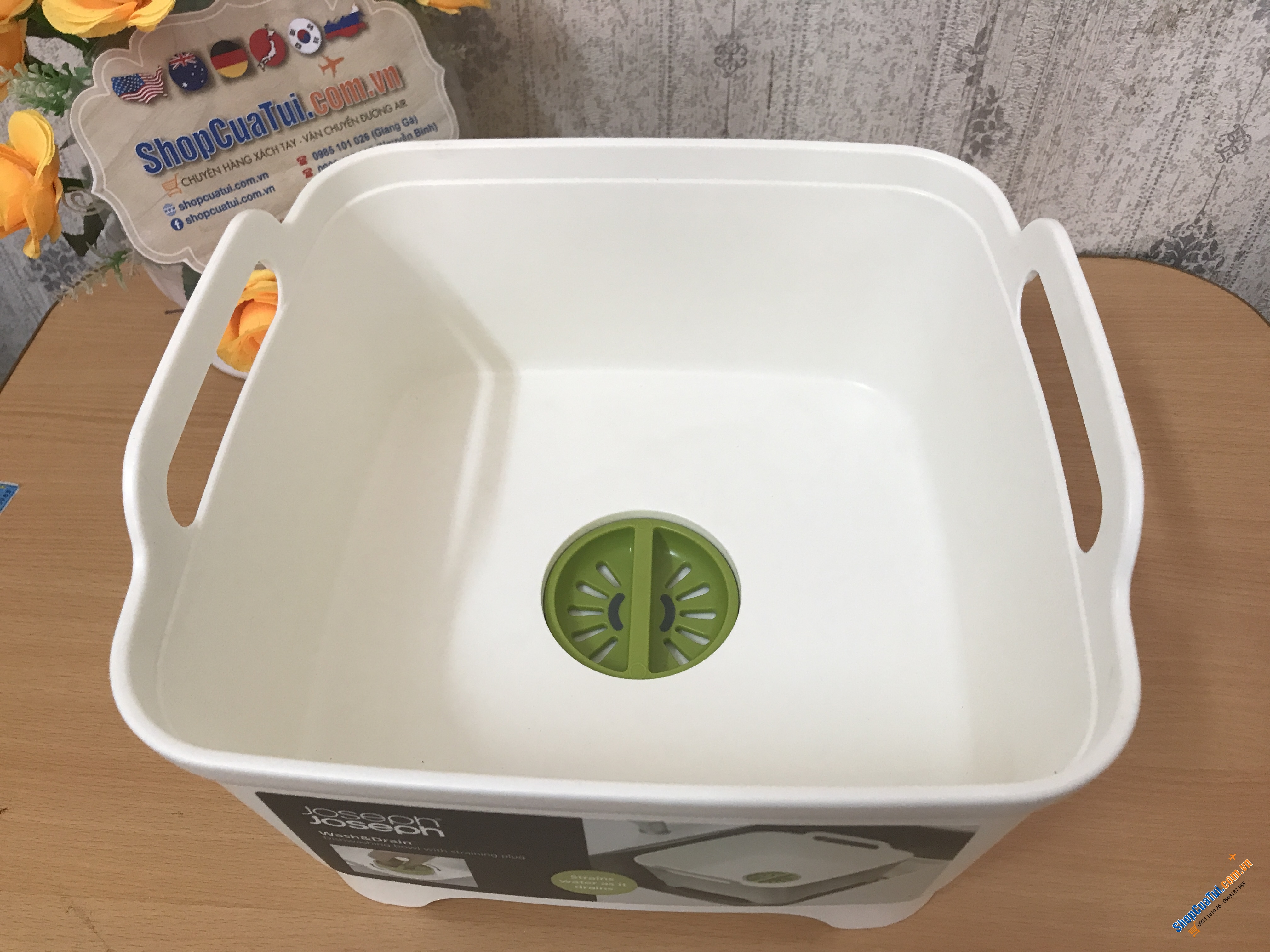 CHẬU RỬA THÔNG MINH JOSEPH JOSEPH MÀU TRẮNG - kích thước 31.1 x 30.5 x 20.3 cm, dung tích 8.9L