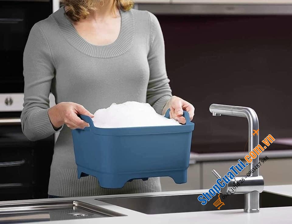 CHẬU RỬA THÔNG MINH JOSEPH JOSEPH MÀU TRẮNG - kích thước 31.1 x 30.5 x 20.3 cm, dung tích 8.9L