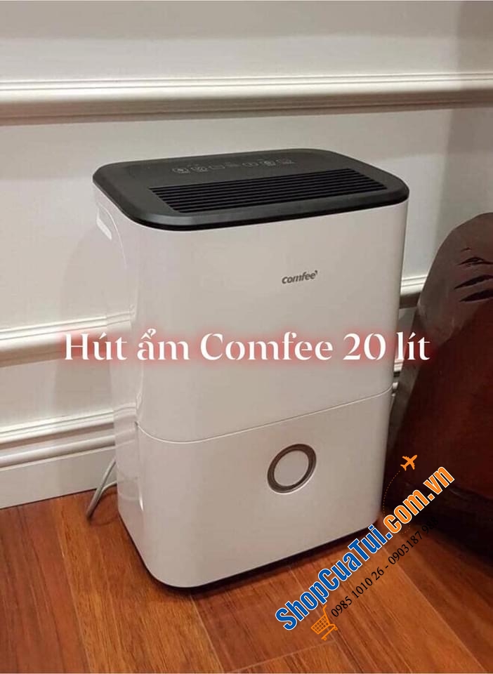 MÁY HÚT ẨM COMFEE mddf-20den7 KHÔNG CÓ WIFI công suất hút 20 lít/24 giờ (cả nhà đừng nhầm với model 16 lít/24 giờ công suất hút yếu hơn) phù hợp cho phòng trên 50 m2  tương đương 100 m3 thể tích