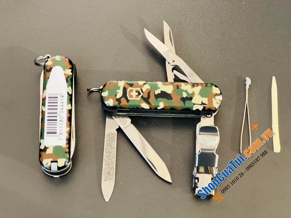 Bấm móng tay - Dụng Cụ Đa Năng Bỏ Túi 6 công năng Victorinox rằn ri/ hoa trắng đỏ.