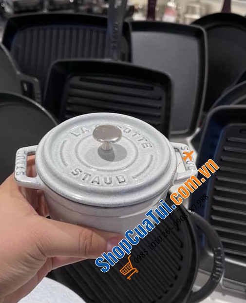NỒI GANG STAUB CREAM XÁM 16CM - 10 CM - Màu WHITE TRUFFLE.