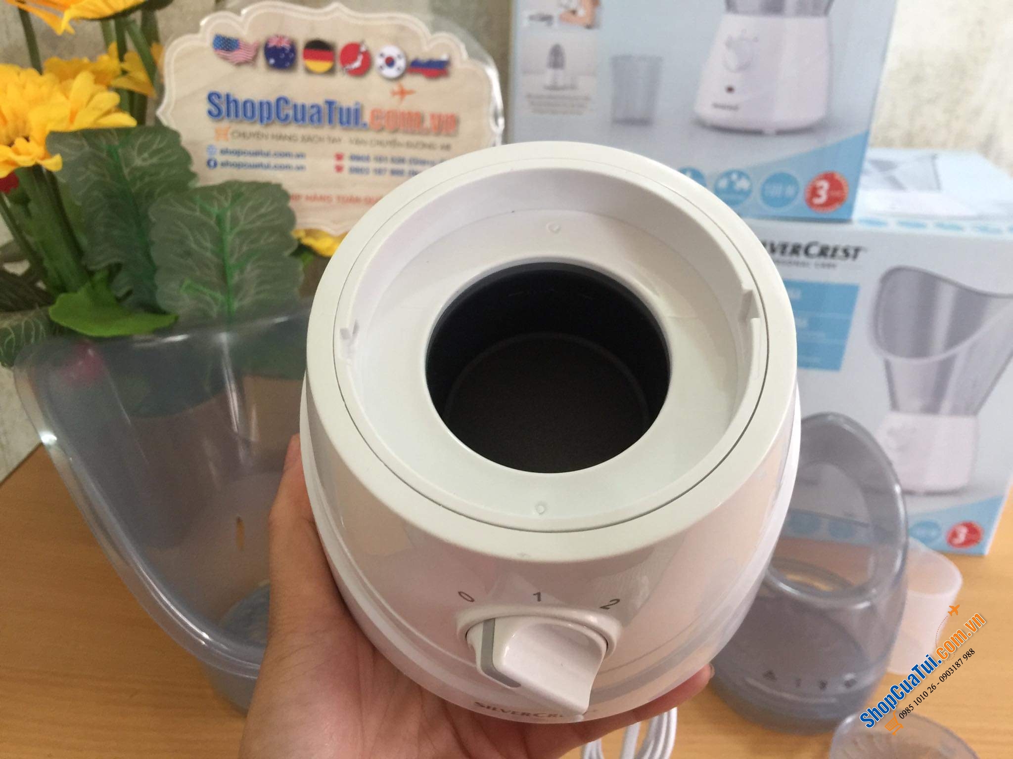 Máy Xông mặt, mũi Silvercrest - chăm sóc da mặt tự nhiên tại nhà ( hàng nội địa Đức) - màu xám