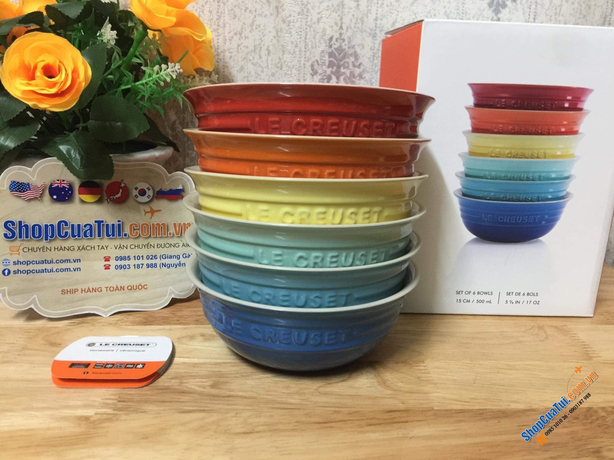 SET 6 BÁT LE CREUSET PHI 16 CM - cầu vồng