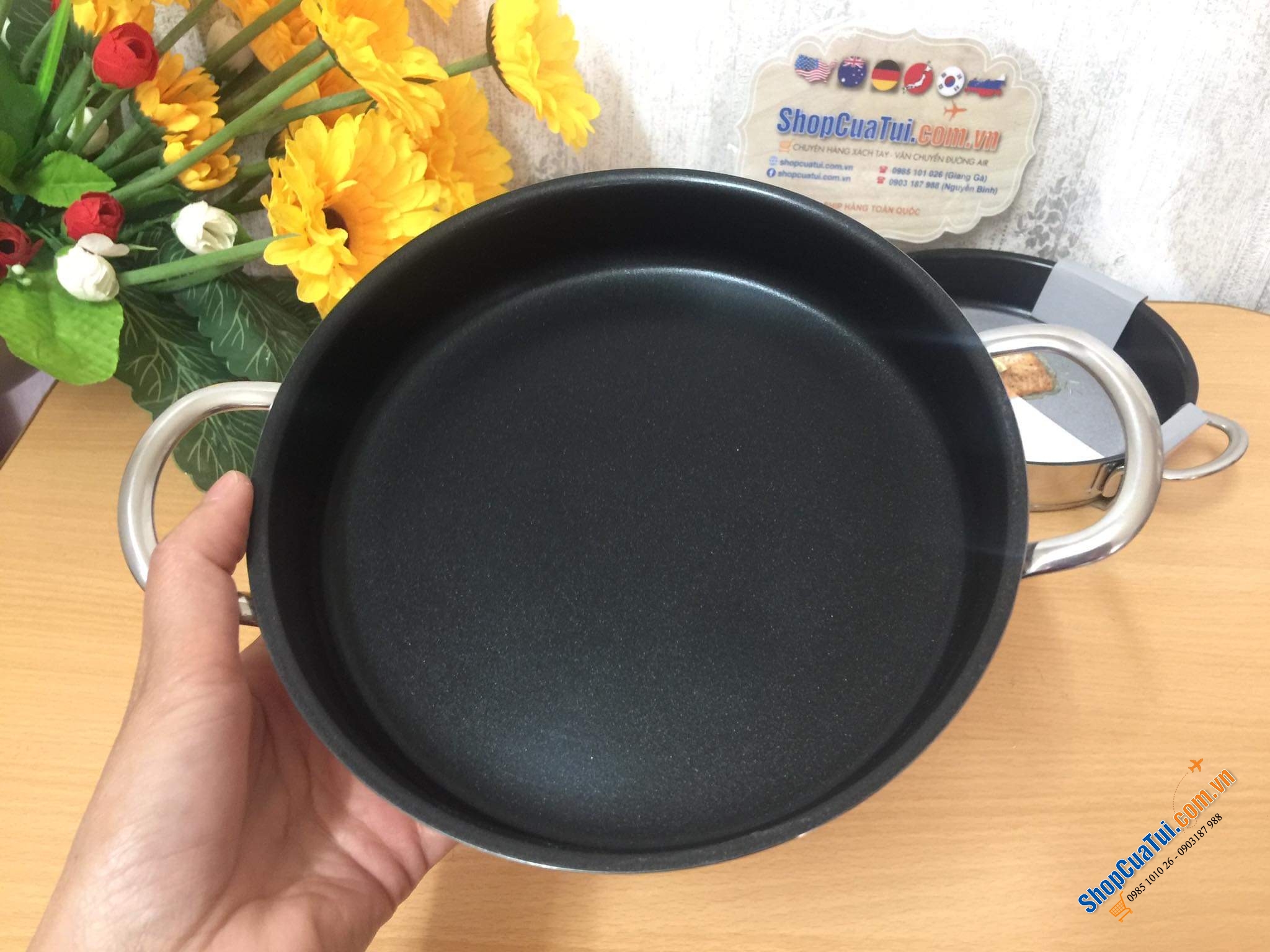 Chảo WMF chống dính MINI 18CM rất tiện, nấu xong có thể đặt thẳng lên bàn ăn (serving pan)