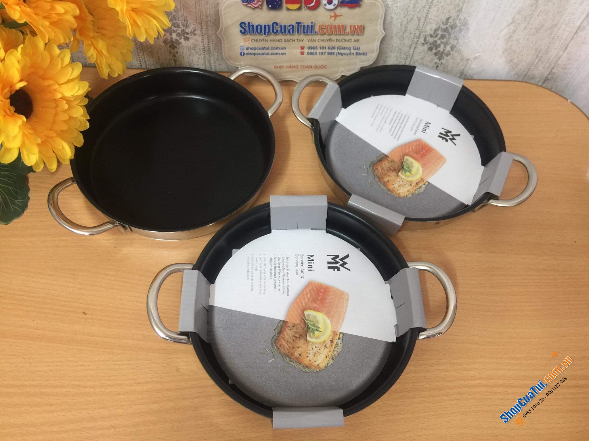 Chảo WMF chống dính MINI 18CM rất tiện, nấu xong có thể đặt thẳng lên bàn ăn (serving pan)
