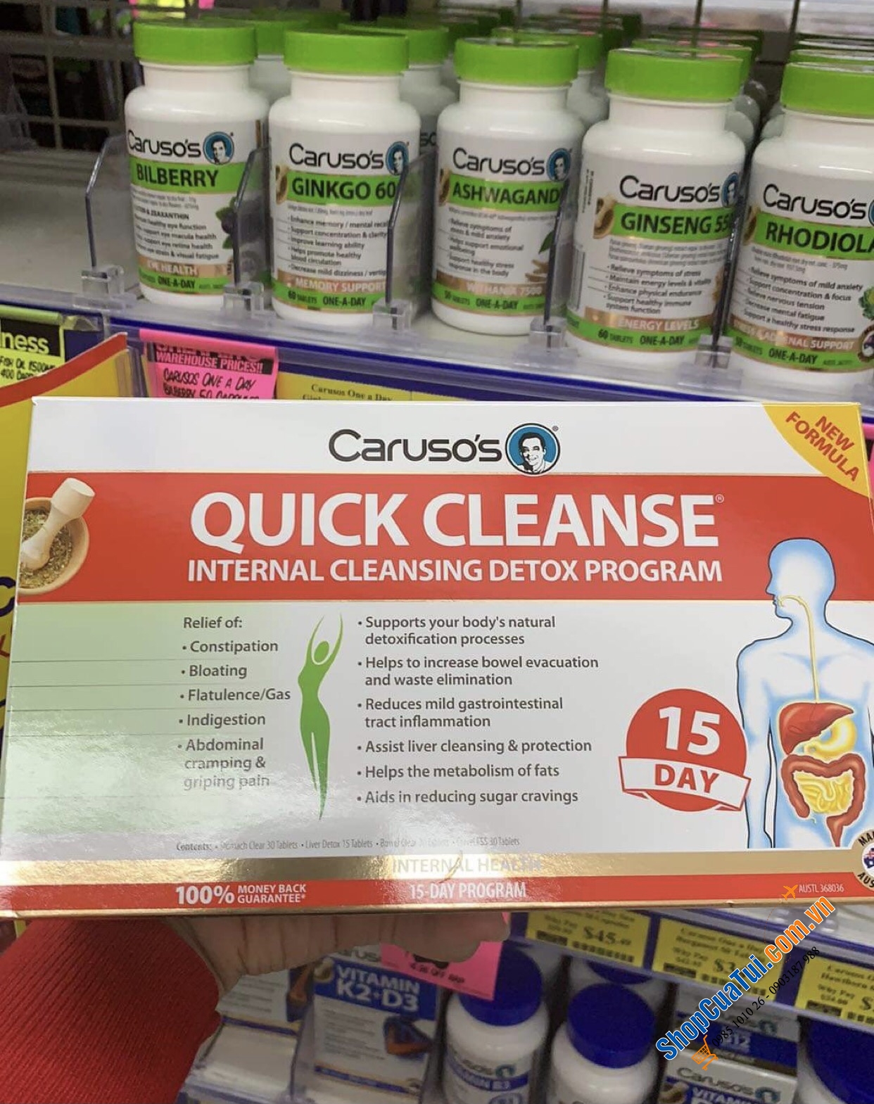 LIỆU TRÌNH 15 NGÀY THẢI ĐỘC NỘI TẠNG, NGĂN NGỪA UNG THƯ VÀ GIẢM CÂN - 1 Năm Duy Nhất 1 Lần - Carusos Quick Cleanse Internal Cleansing Detox Program 15 Day NEW