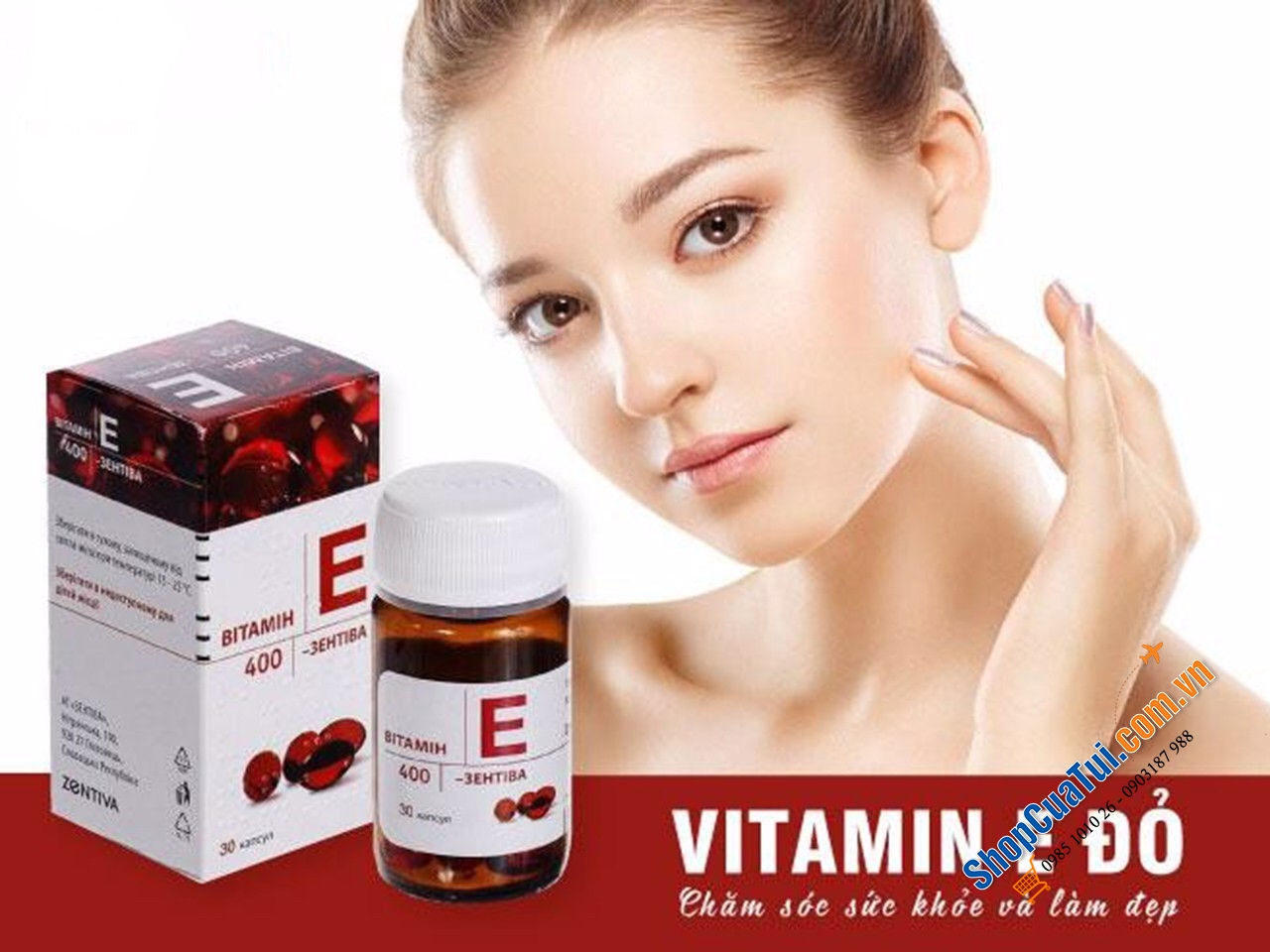 Vitamin E 400mg lọ 30 viên - Vitamin E đỏ của Nga -  Viên uống Vitamin E Mirrolla/Zentiva 400mg của Nga chiết xuất hoàn toàn từ tự nhiên, giúp cung cấp độ ẩm cho da, hỗ trợ cải thiện nám, tàn nhang, mụn trứng cá, cho làn da trở nên hồng hào