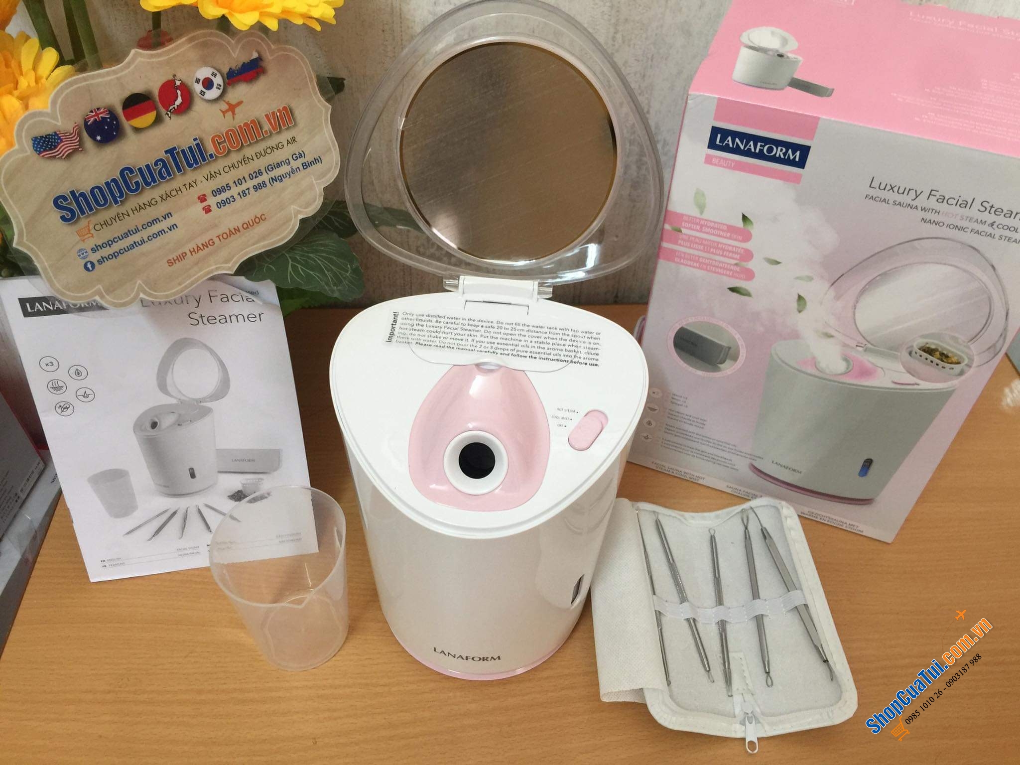 MÁY XÔNG MẶT LANAFORM LUXURY - hãng nổi tiếng của Bỉ