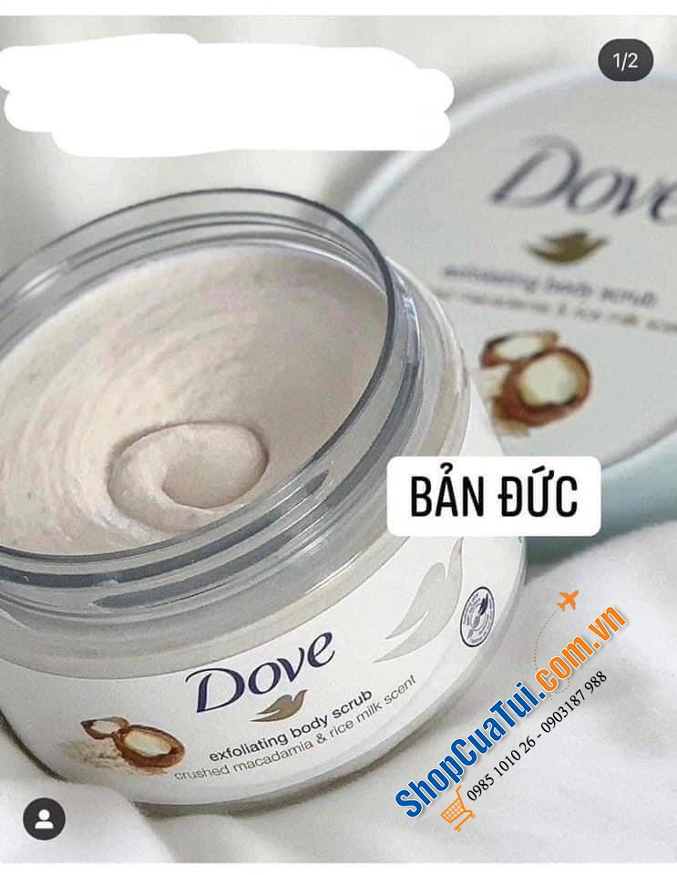 Tẩy da chết Body DOVE ĐỨC 225ml - giúp làn da sáng, mịn màng mềm mại, dưỡng ẩm tự nhiên nhưng không gây nhờn, cho một làn da mượt mà…