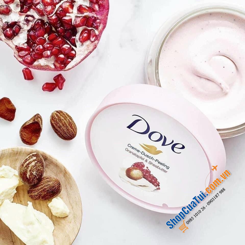 Tẩy da chết Body DOVE ĐỨC 225ml - giúp làn da sáng, mịn màng mềm mại, dưỡng ẩm tự nhiên nhưng không gây nhờn, cho một làn da mượt mà…