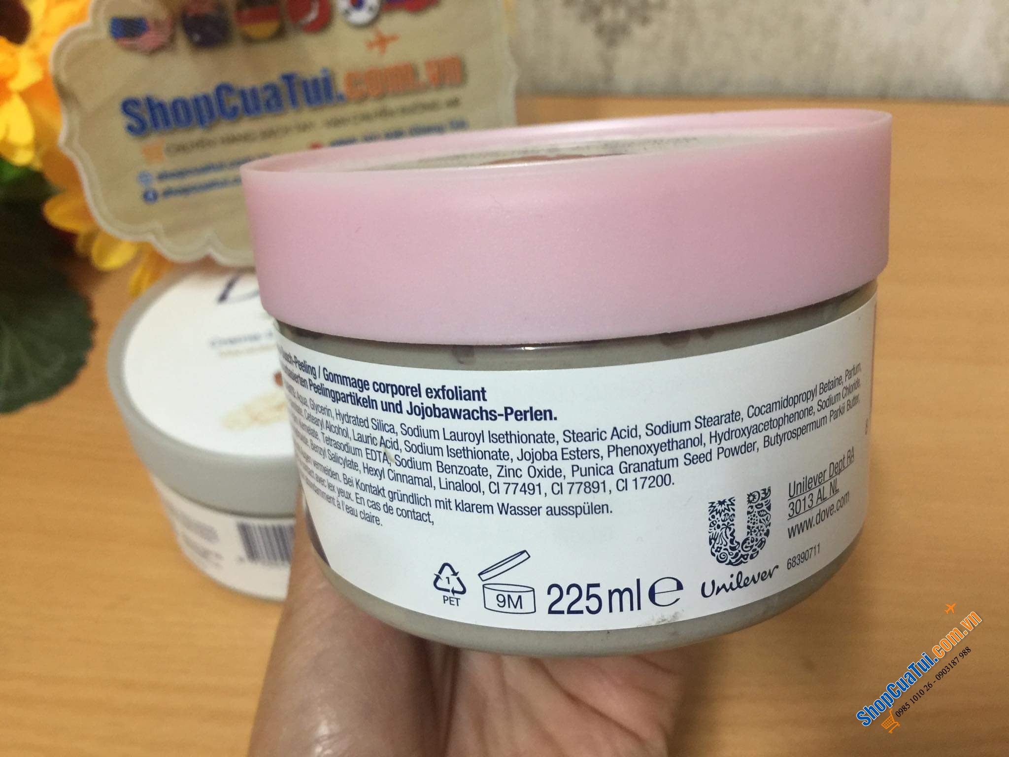 Tẩy da chết Body DOVE ĐỨC 225ml - giúp làn da sáng, mịn màng mềm mại, dưỡng ẩm tự nhiên nhưng không gây nhờn, cho một làn da mượt mà…