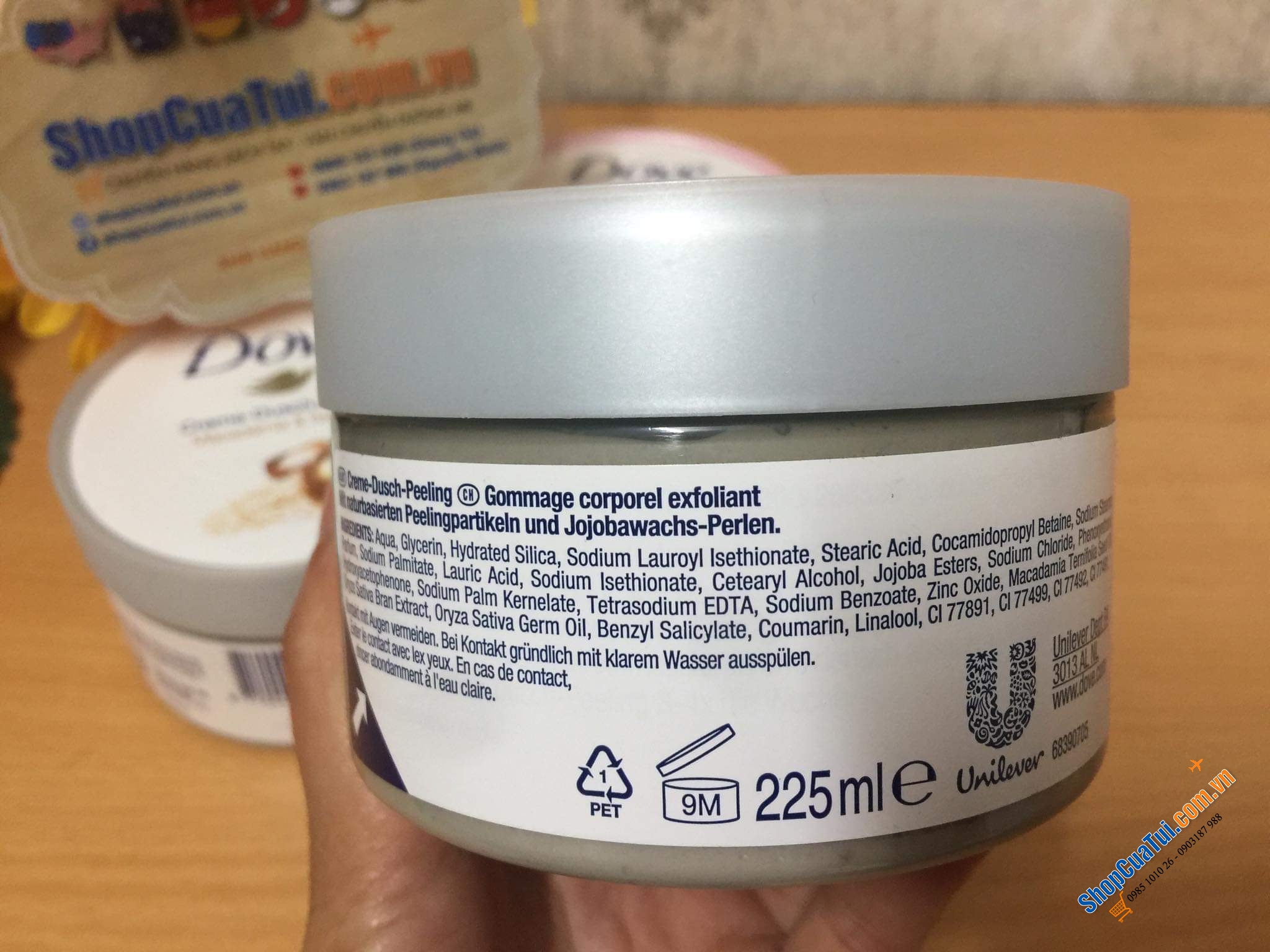 Tẩy da chết Body DOVE ĐỨC 225ml - giúp làn da sáng, mịn màng mềm mại, dưỡng ẩm tự nhiên nhưng không gây nhờn, cho một làn da mượt mà…