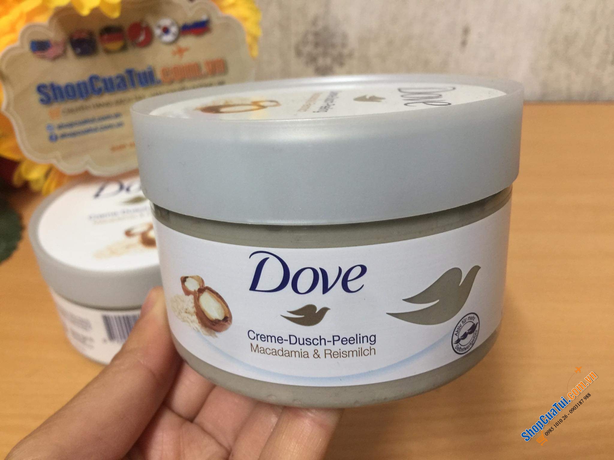 Tẩy da chết Body DOVE ĐỨC 225ml - giúp làn da sáng, mịn màng mềm mại, dưỡng ẩm tự nhiên nhưng không gây nhờn, cho một làn da mượt mà…