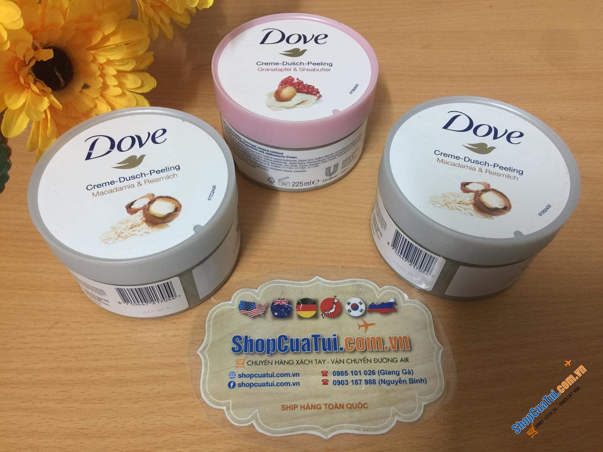 Tẩy da chết Body DOVE ĐỨC 225ml - giúp làn da sáng, mịn màng mềm mại, dưỡng ẩm tự nhiên nhưng không gây nhờn, cho một làn da mượt mà…
