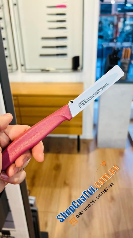 DAO GỌT TỈA RAU CỦ VICTORINOX MÀU ĐỎ PASTEL - SWISS MADE.