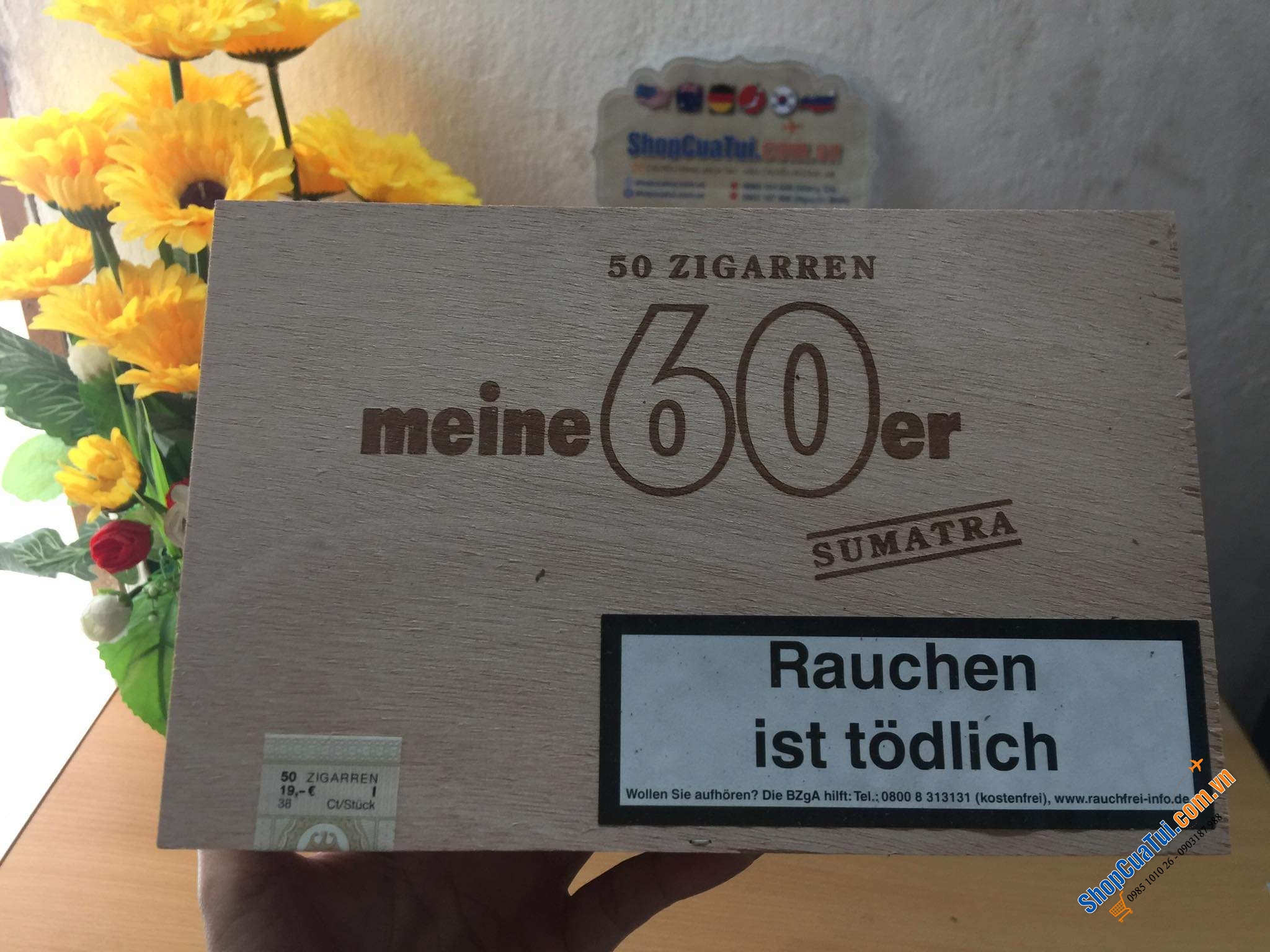 XÌ GÀ Meine 60er Sumatra - Hộp gỗ 50 điếu, HÚT THƠM HAY BIẾU CŨNG RẤT SANG CHẢNH, GIÁ LẠI MỀM MẠI VÔ CÙNG