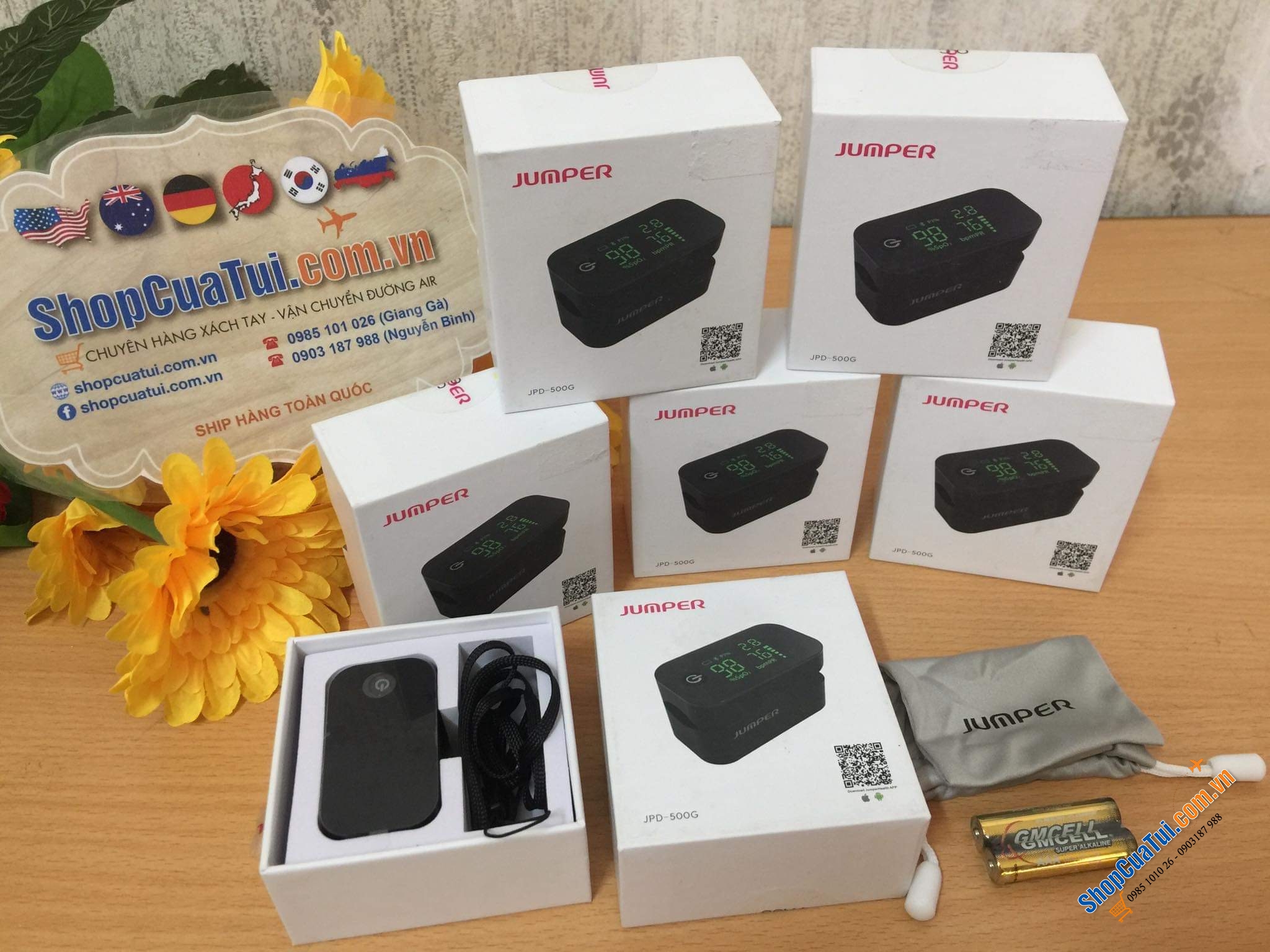 Máy đo nồng độ oxy máu , SPO2, PR, PI Jumper JPD-500G kết nối Bluetooth, MÀU ĐEN màn hình Led (Hàng siêu chất lượng)- Rất cần khi dịch Covid lúc này.