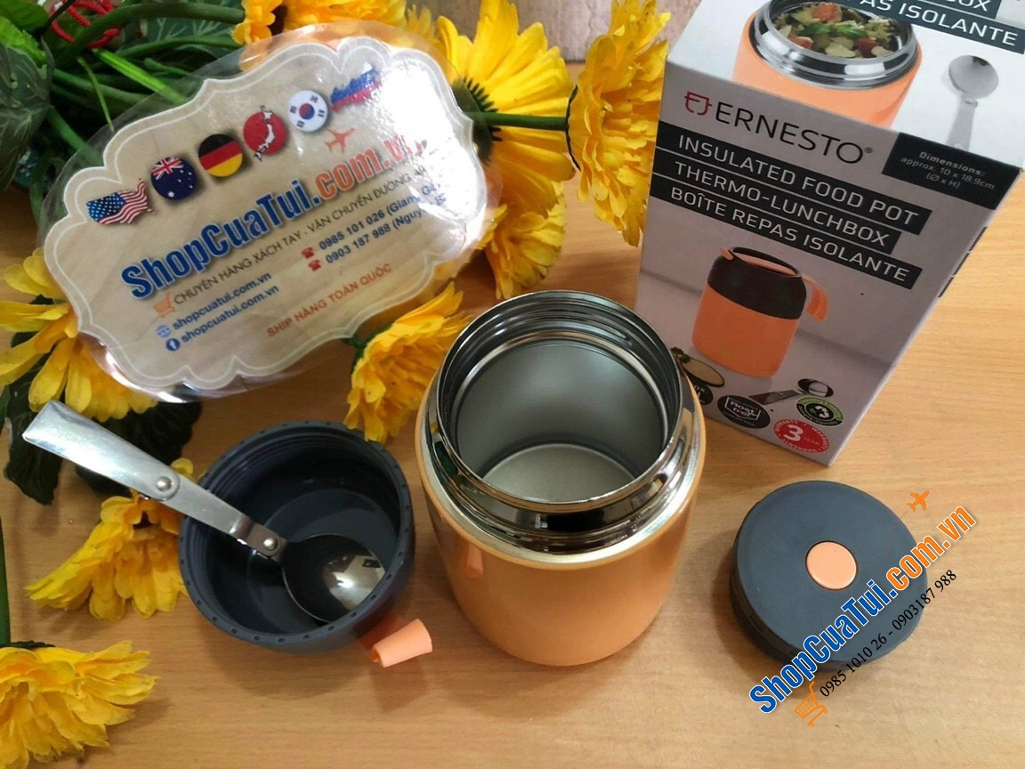 Cặp lồng nhỏ - BÌNH ĐỰNG THỨC ĂN GIỮ NHIỆT ERNESTO 600ML.