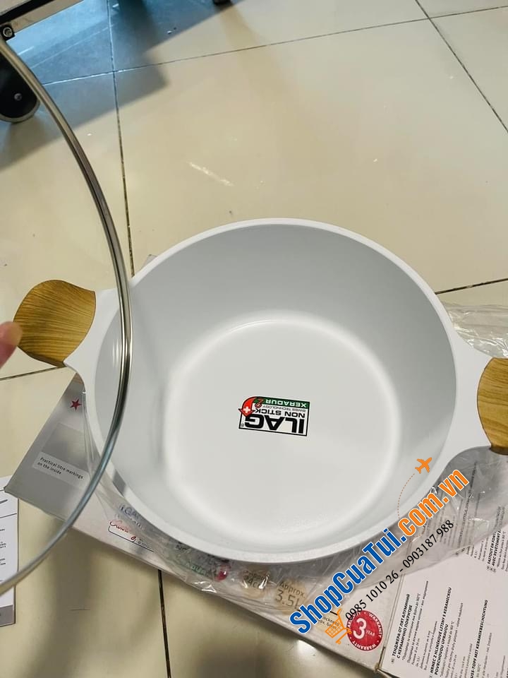 Nồi Enesto 24cm dung tích 4 lít phủ chống dính ILAG bền và siêu an toàn.