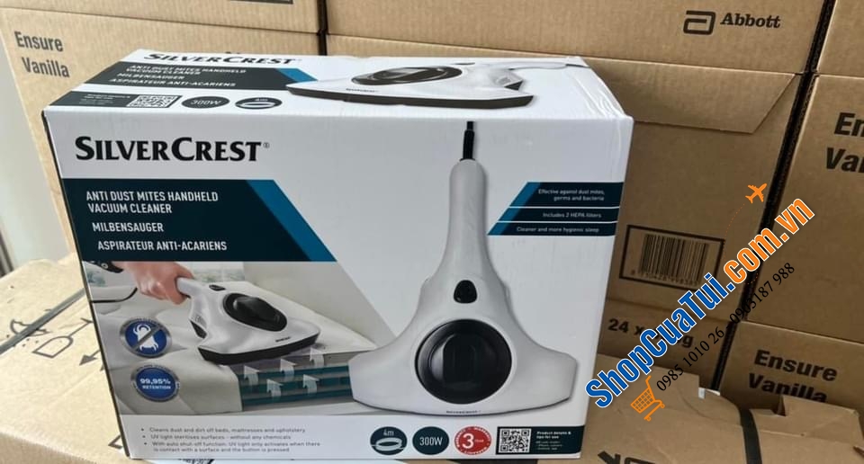 Máy hút bụi diệt khuẩn cầm tay Silvercrest 300W - HÚT ĐỆM BẰNG MÁY HÚT BỤI KHỬ KHUẨN UV SILVERCREST.