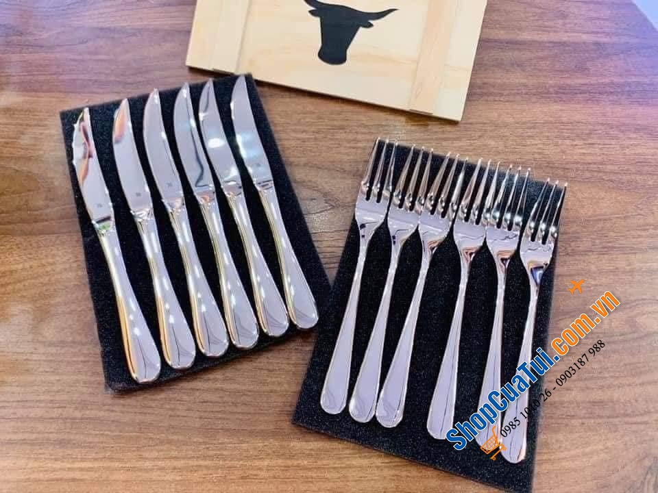 BỘ DAO DĨA WMF STEAK SET 12 món kèm hộp gỗ siêu đẹp.