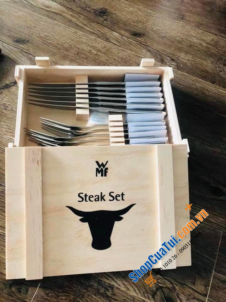 BỘ DAO DĨA WMF STEAK SET 12 món kèm hộp gỗ siêu đẹp.