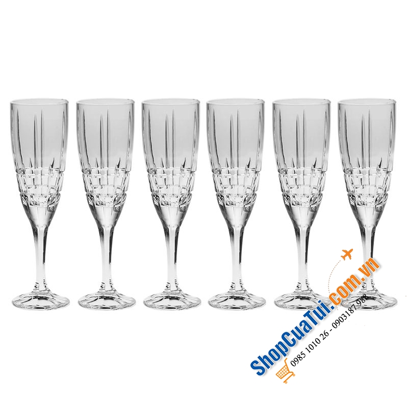 Set 6 ly pha lê Bohemia Dover 180ml - SX tại Séc - Phong cách hoàng gia, chất lượng đỉnh cao