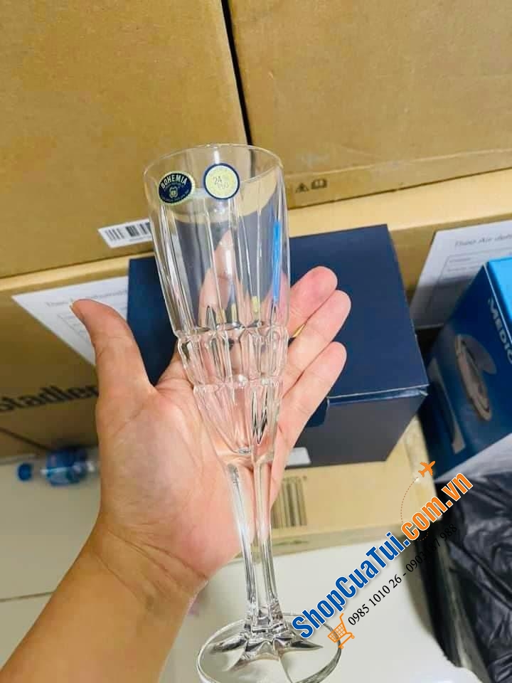 Set 6 ly pha lê Bohemia Dover 180ml - SX tại Séc - Phong cách hoàng gia, chất lượng đỉnh cao