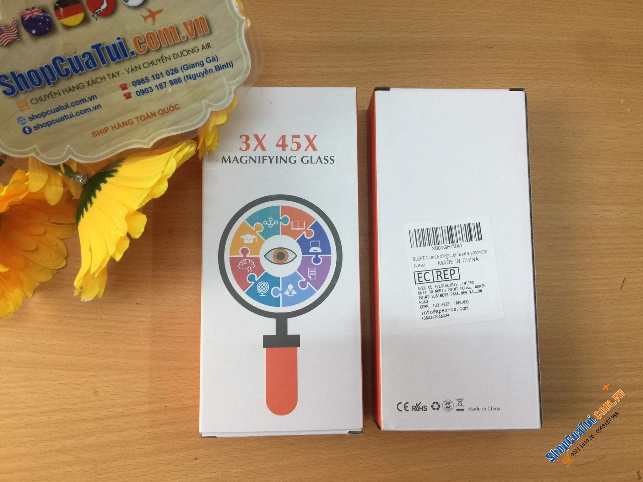 KÍNH LÚP ĐÈN LED BUSATIA.   - Quà biếu ông bà bố mẹ, những ai thích đọc sách mà mắt kém hoặc chữ quá bé