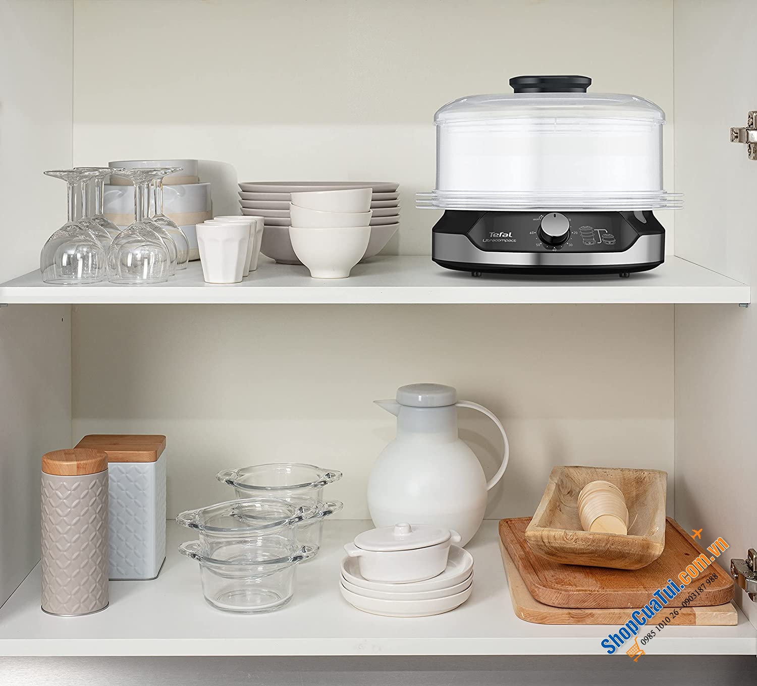 Nồi hấp 3 tầng TEFAL VC2048 Dampfgarer Ultracompact BPA frei - phương pháp nấu ăn ít chất béo nhưng vẫn đầy đủ giá trị dinh dưỡng, hương vị, kết cấu và màu sắc