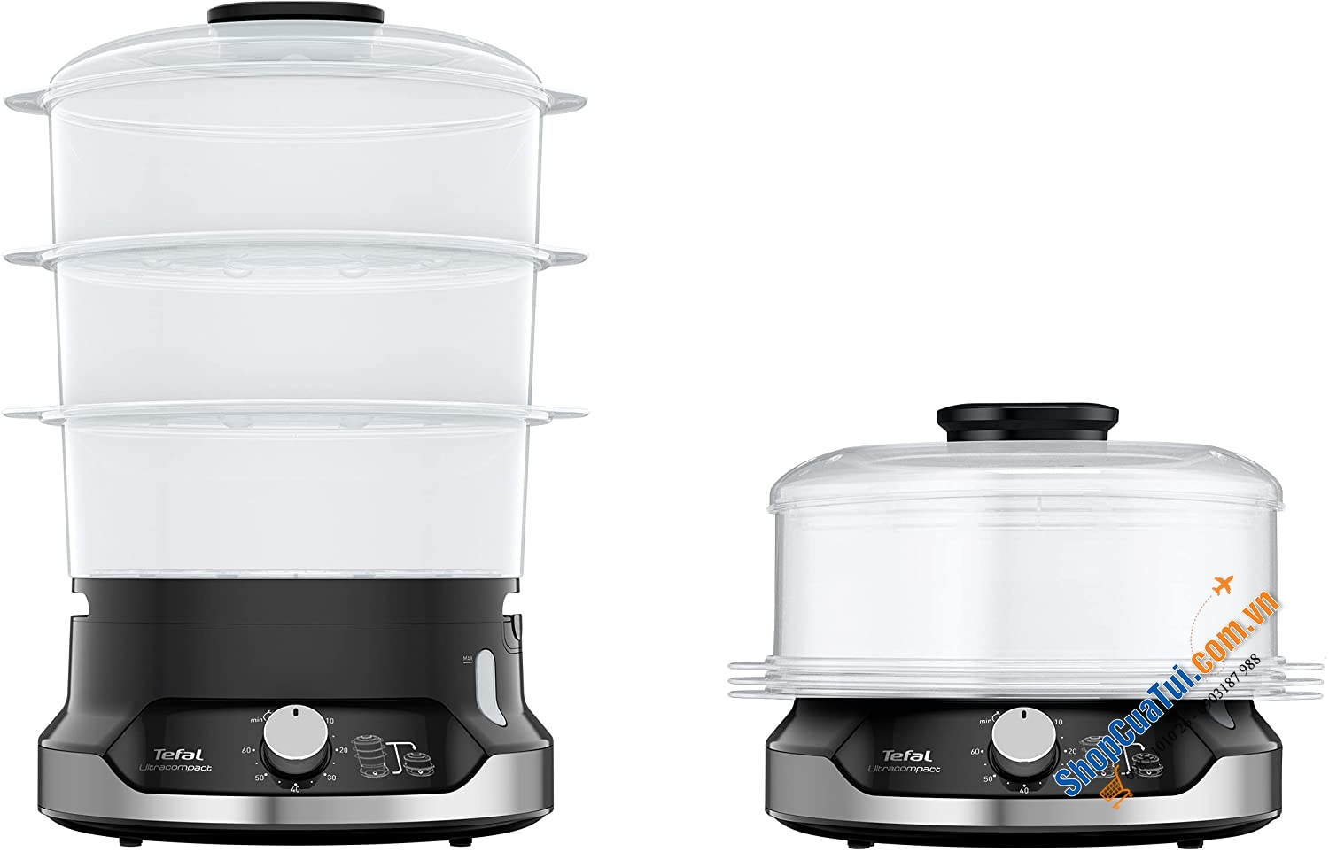 Nồi hấp 3 tầng TEFAL VC2048 Dampfgarer Ultracompact BPA frei - phương pháp nấu ăn ít chất béo nhưng vẫn đầy đủ giá trị dinh dưỡng, hương vị, kết cấu và màu sắc