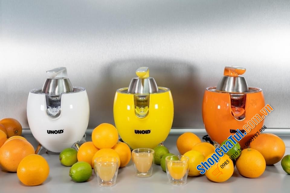 Vắt cam cần đẩy Unold siêu khoẻ nằm trong thiết kế hình trứng siêu gọn đẹp, động cơ 300W mạnh mẽ