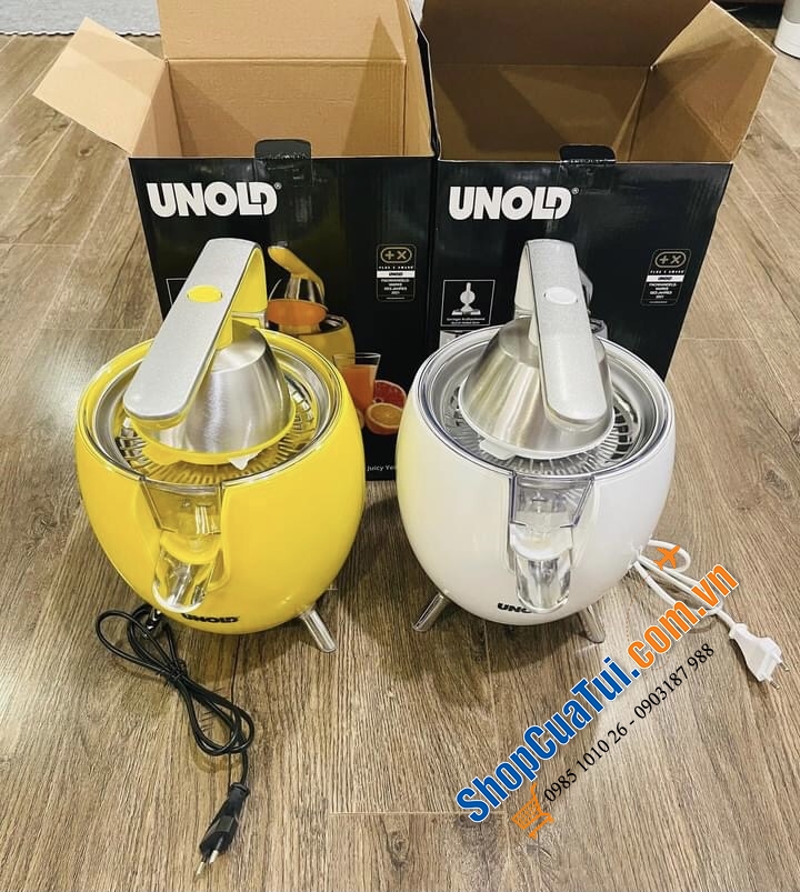 Vắt cam cần đẩy Unold siêu khoẻ nằm trong thiết kế hình trứng siêu gọn đẹp, động cơ 300W mạnh mẽ