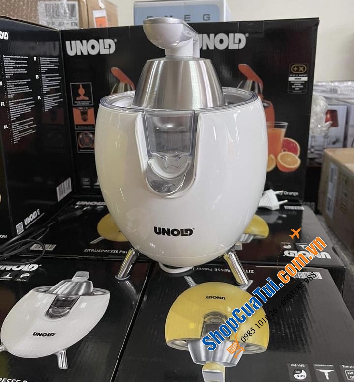 Vắt cam cần đẩy Unold siêu khoẻ nằm trong thiết kế hình trứng siêu gọn đẹp, động cơ 300W mạnh mẽ