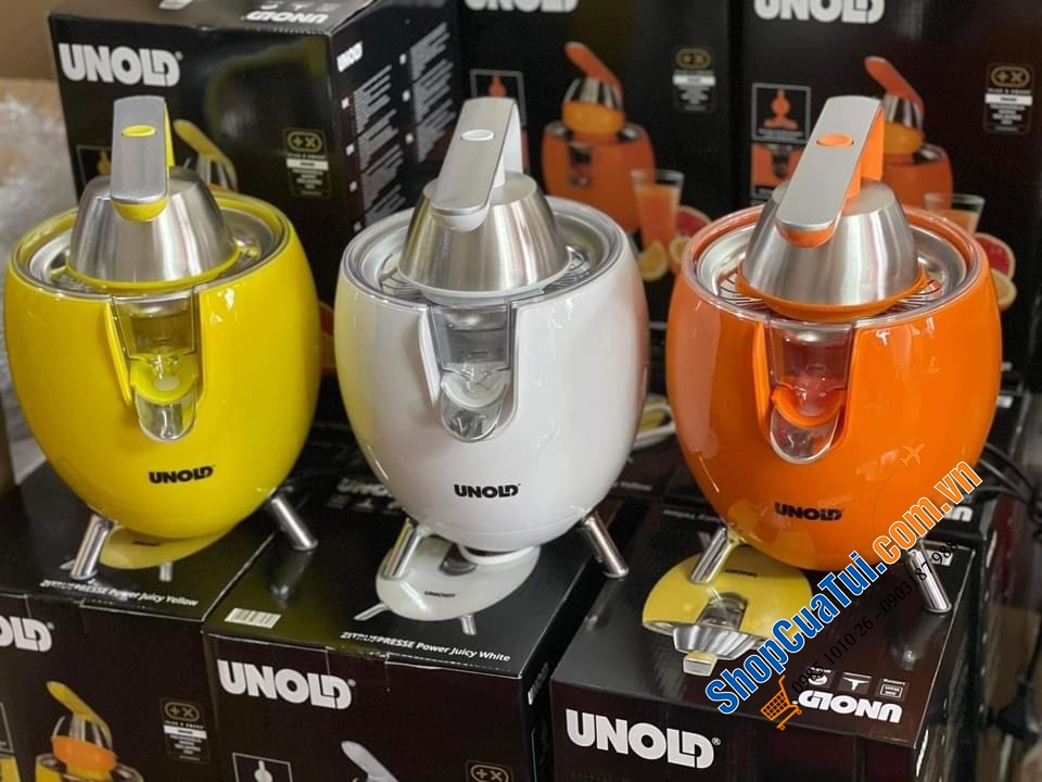 Vắt cam cần đẩy Unold siêu khoẻ nằm trong thiết kế hình trứng siêu gọn đẹp, động cơ 300W mạnh mẽ