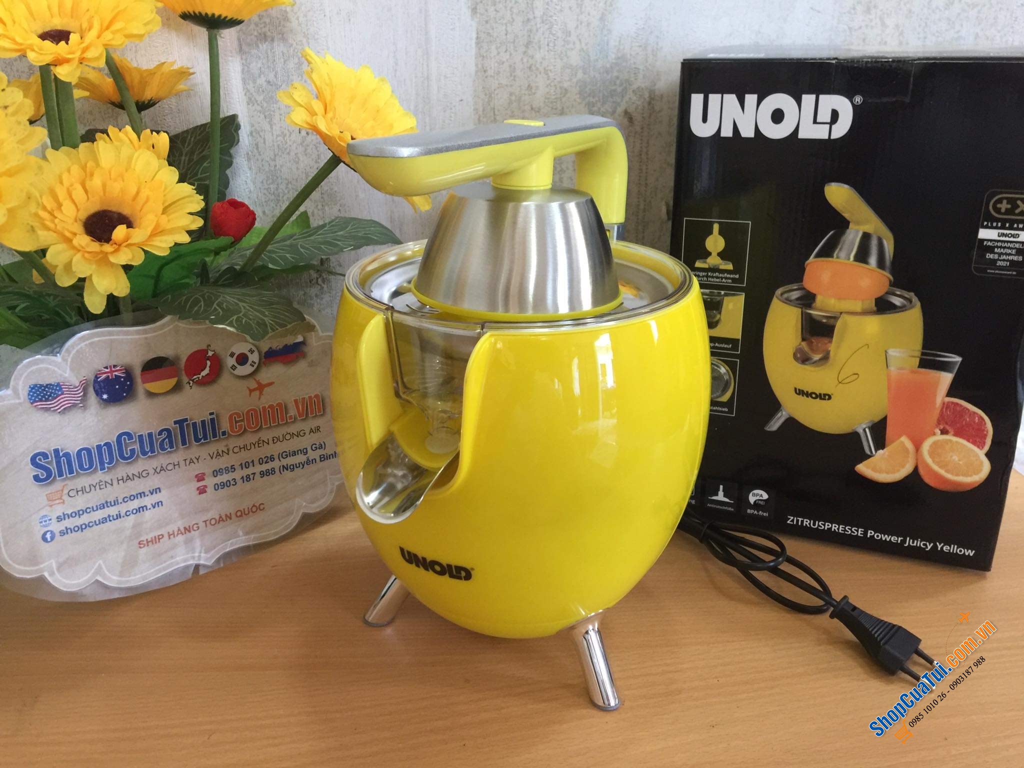 Vắt cam cần đẩy Unold siêu khoẻ nằm trong thiết kế hình trứng siêu gọn đẹp, động cơ 300W mạnh mẽ