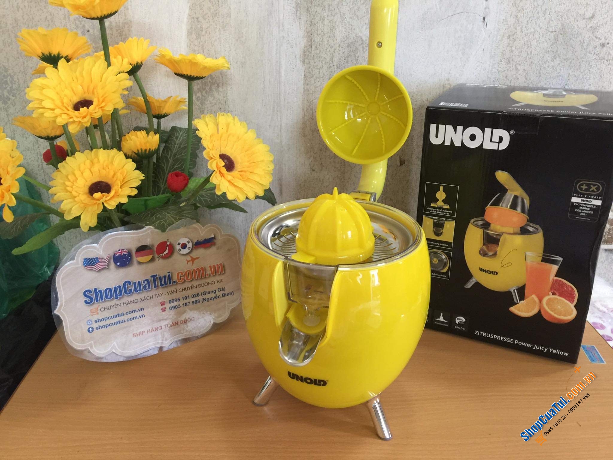 Vắt cam cần đẩy Unold siêu khoẻ nằm trong thiết kế hình trứng siêu gọn đẹp, động cơ 300W mạnh mẽ