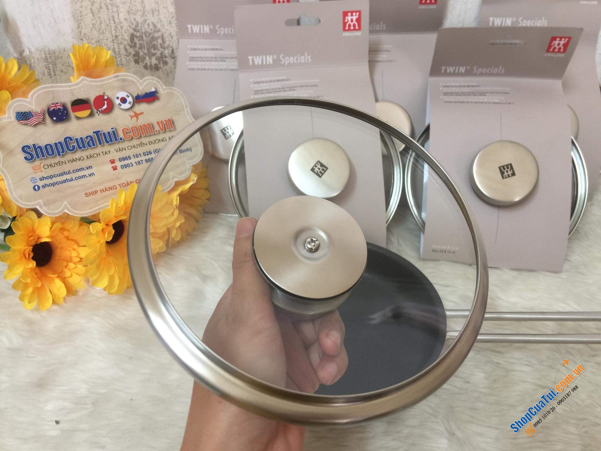 Vung lẻ siêu xịn của Zwilling 16cm - Vung sơ cua cho chảo, quánh 16cm bằng kính
