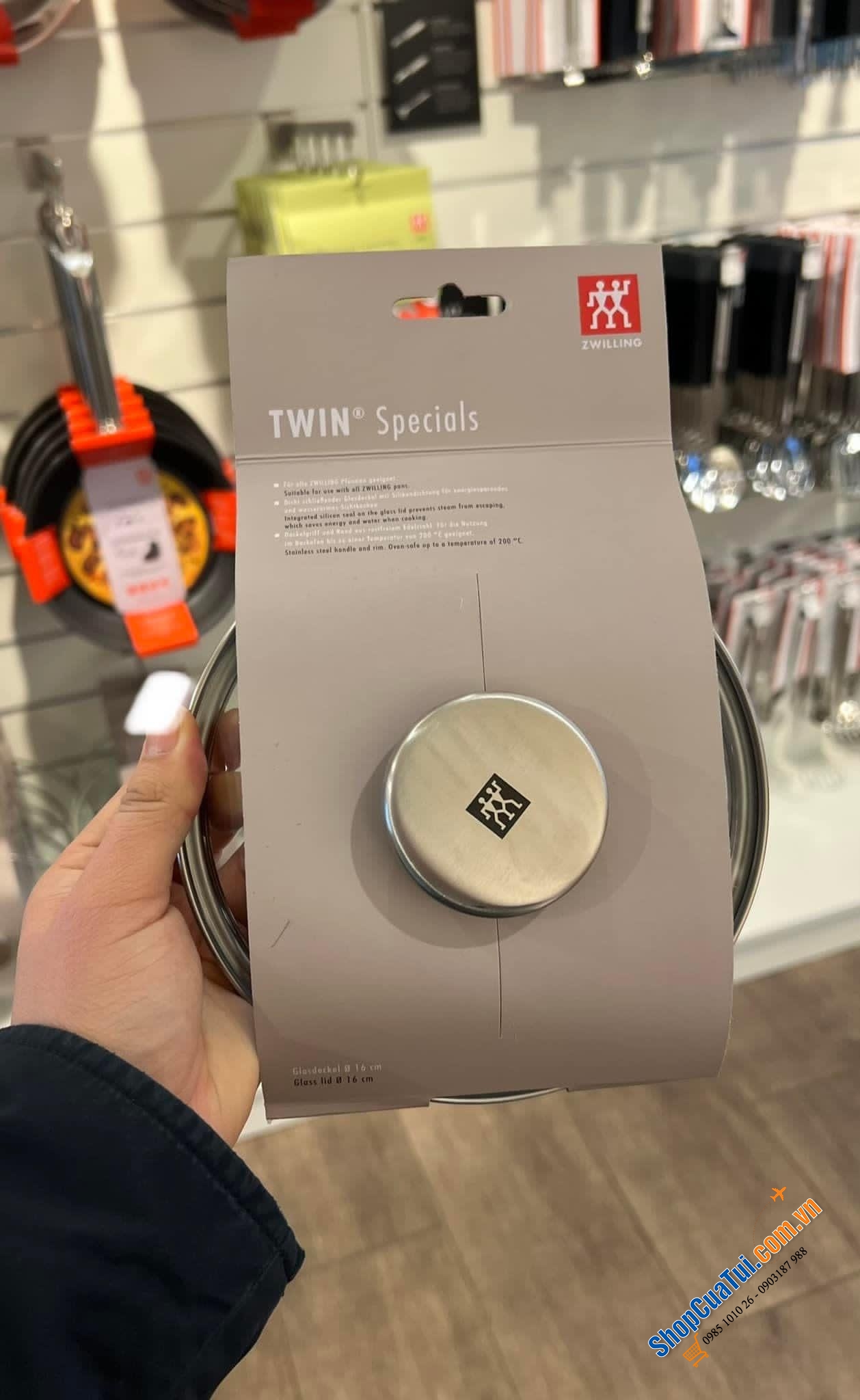 Vung lẻ siêu xịn của Zwilling 16cm - Vung sơ cua cho chảo, quánh 16cm bằng kính