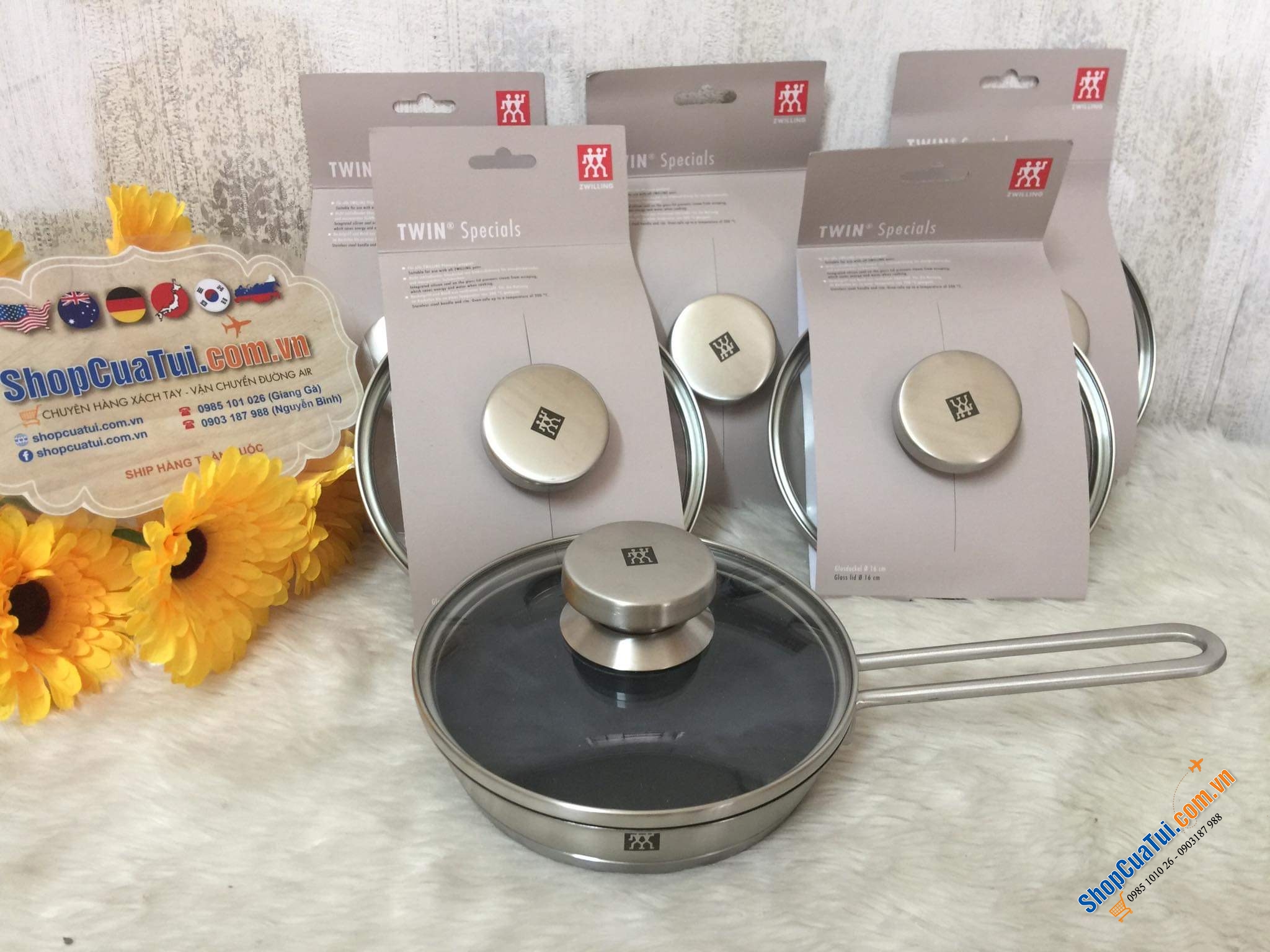 Vung lẻ siêu xịn của Zwilling 16cm - Vung sơ cua cho chảo, quánh 16cm bằng kính