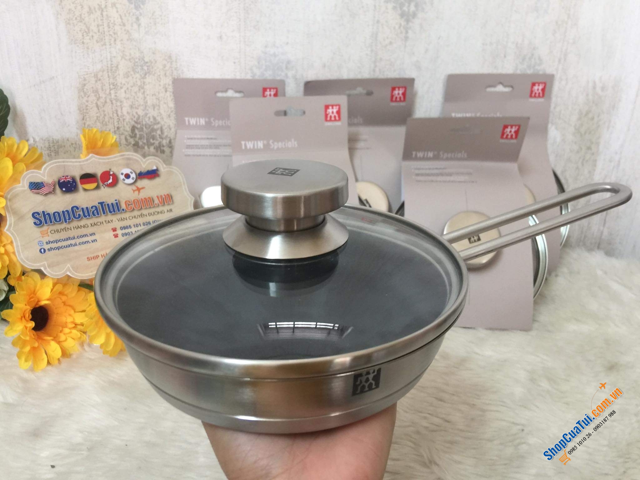 Vung lẻ siêu xịn của Zwilling 16cm - Vung sơ cua cho chảo, quánh 16cm bằng kính