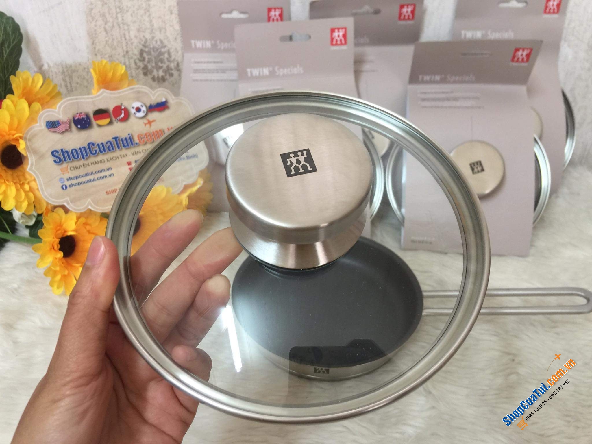 Vung lẻ siêu xịn của Zwilling 16cm - Vung sơ cua cho chảo, quánh 16cm bằng kính