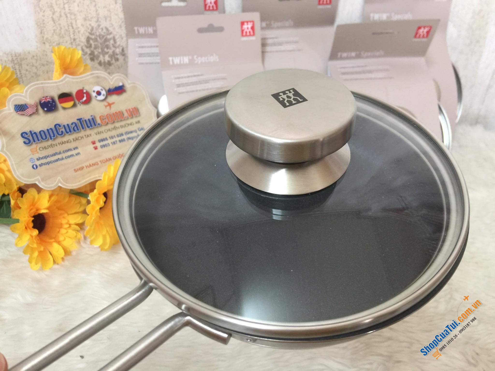 Vung lẻ siêu xịn của Zwilling 16cm - Vung sơ cua cho chảo, quánh 16cm bằng kính
