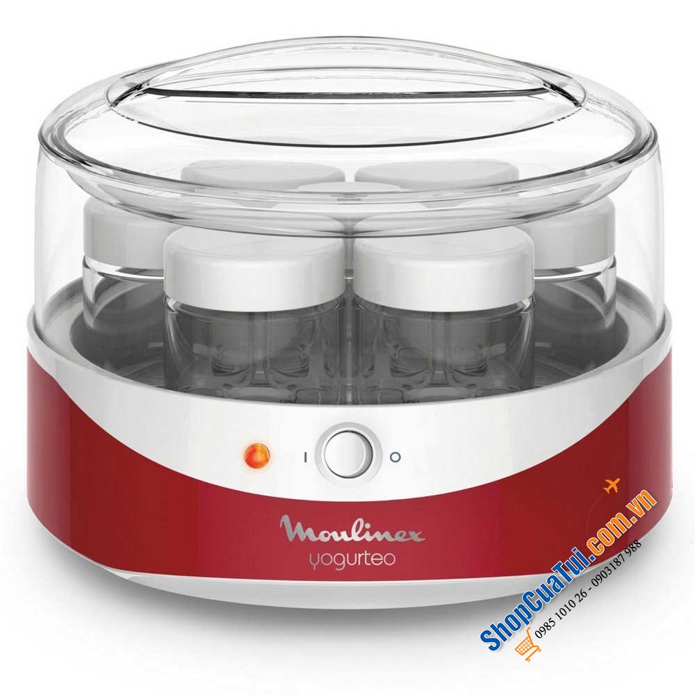MÁY SỮA CHUA 7 LY MOULINEX - bao gồm 7 hộp thủy tinh, mỗi hộp 160 ml cho bạn những ly sữa chua tự làm thơm ngon, đơn giản
